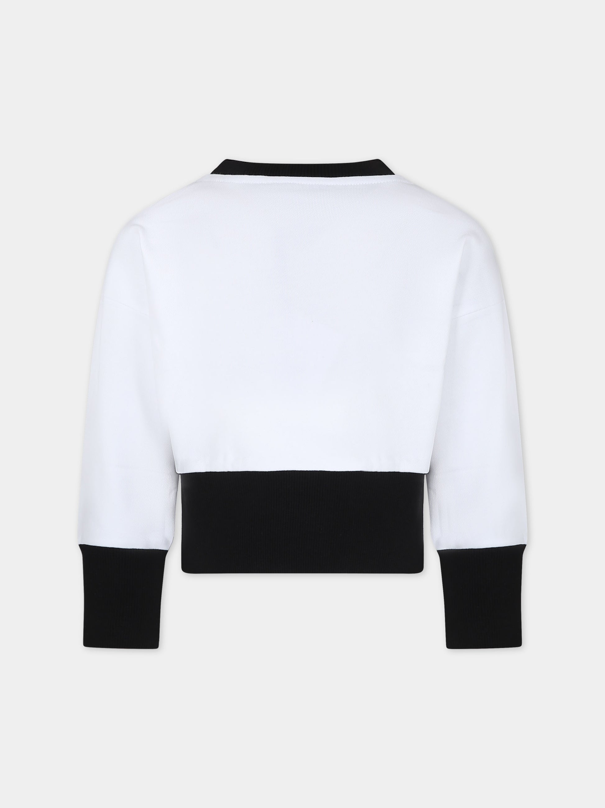 Felpa bianca per bambini con logo,Balmain Kids,6Q4130 F0015 100NE