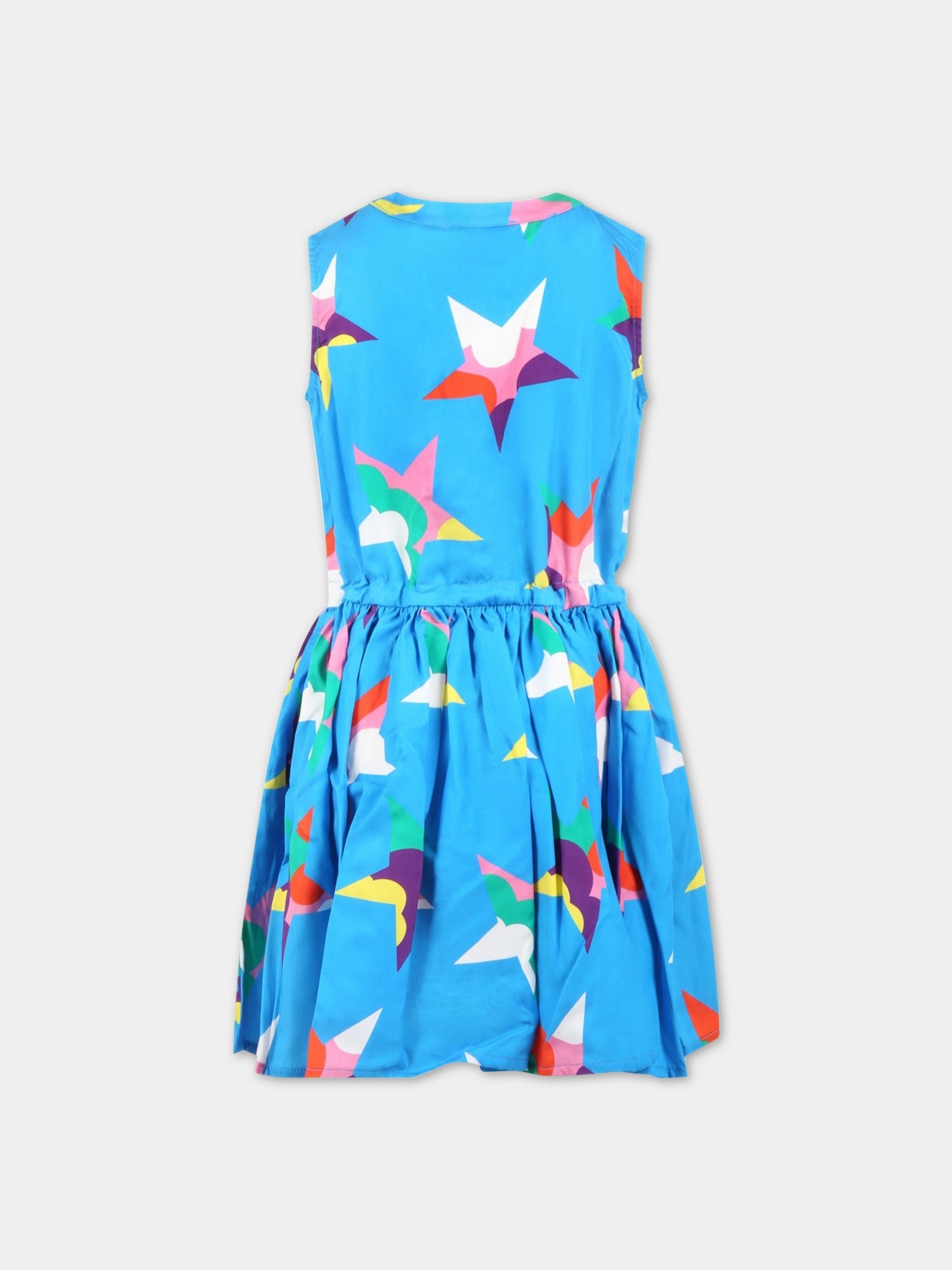 Vestito azzurro per bambina con stelle colorate,Stella Mccartney Kids,TS1C32 Z0894 610MC