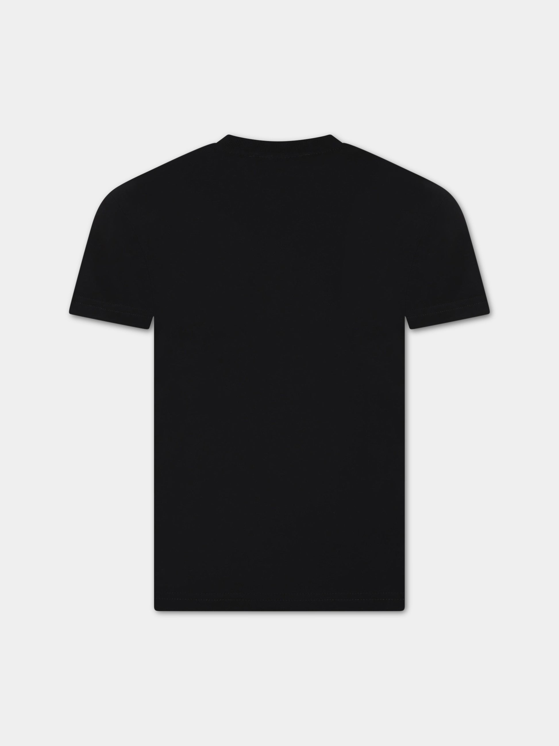 T-shirt nera per bambino con logo e stampa,Dsquared2,DQ1625 D004G DQ900