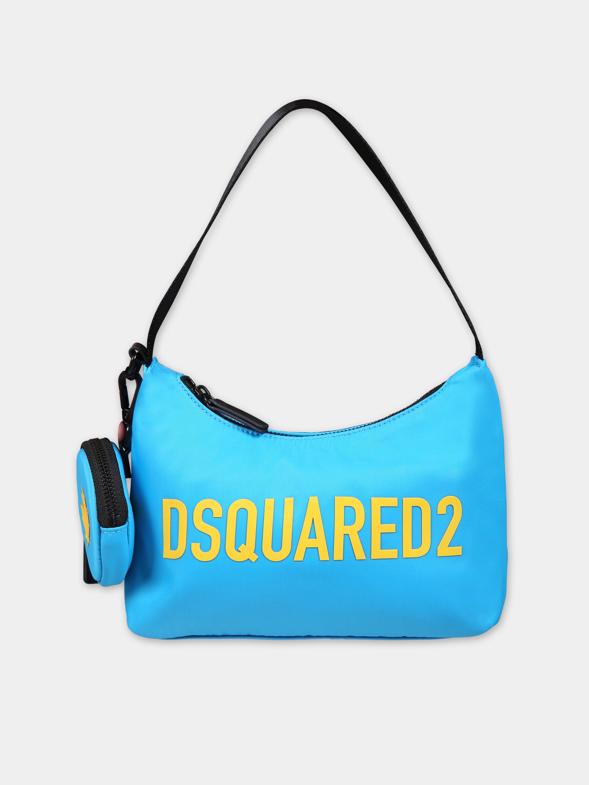 Borsa azzurra con logo per bambina,Dsquared2,DQ1637 D0A3M DQ817