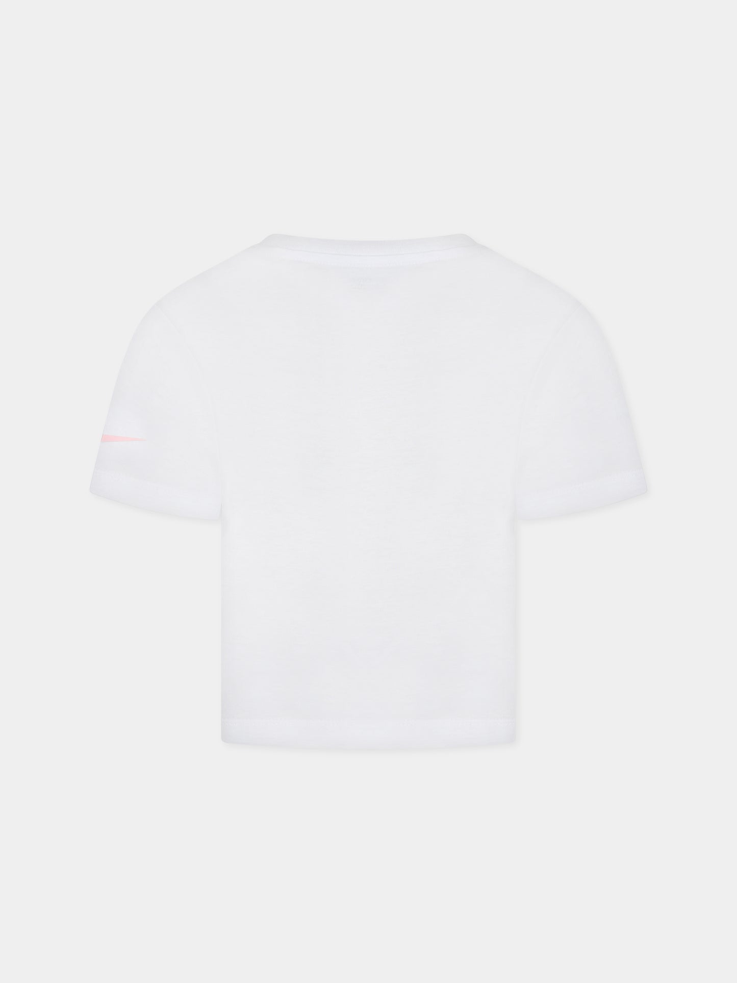 T-shirt bianca per bambina con iconico swoosh,Nike,36K817 001