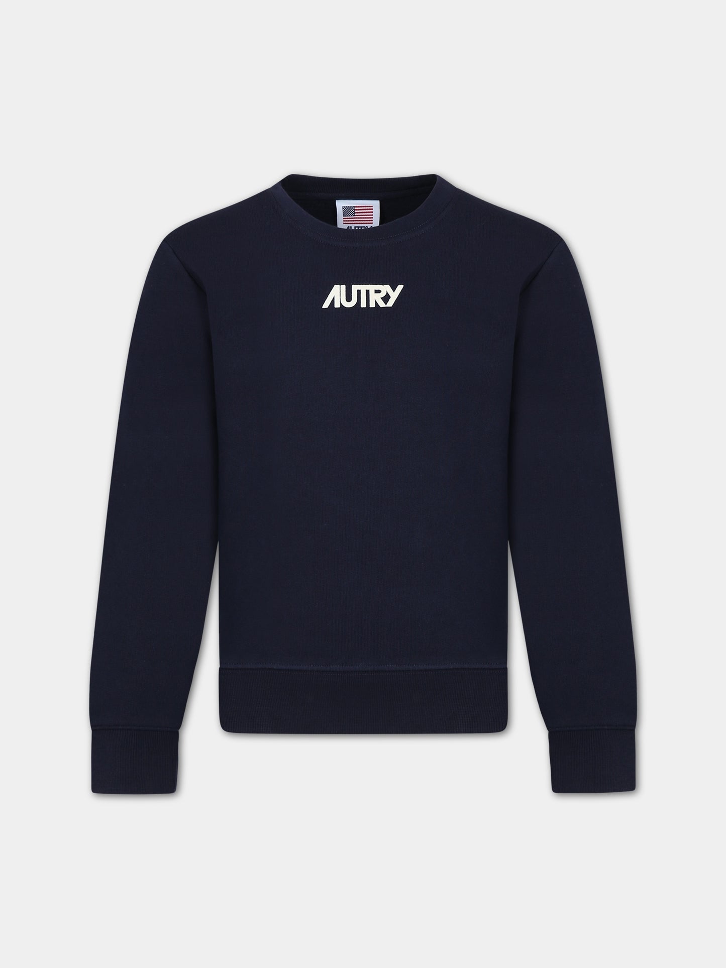 Felpa blu per bambini con logo ricamato,Autry,KSAK 008B