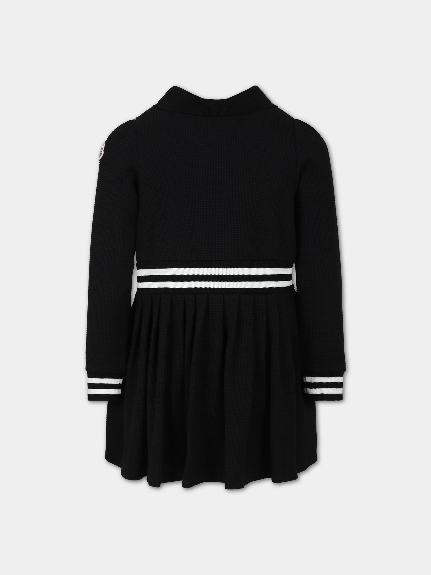 Vestito nero per bambina con logo,Moncler Kids,954 8I00001 89A2D 999