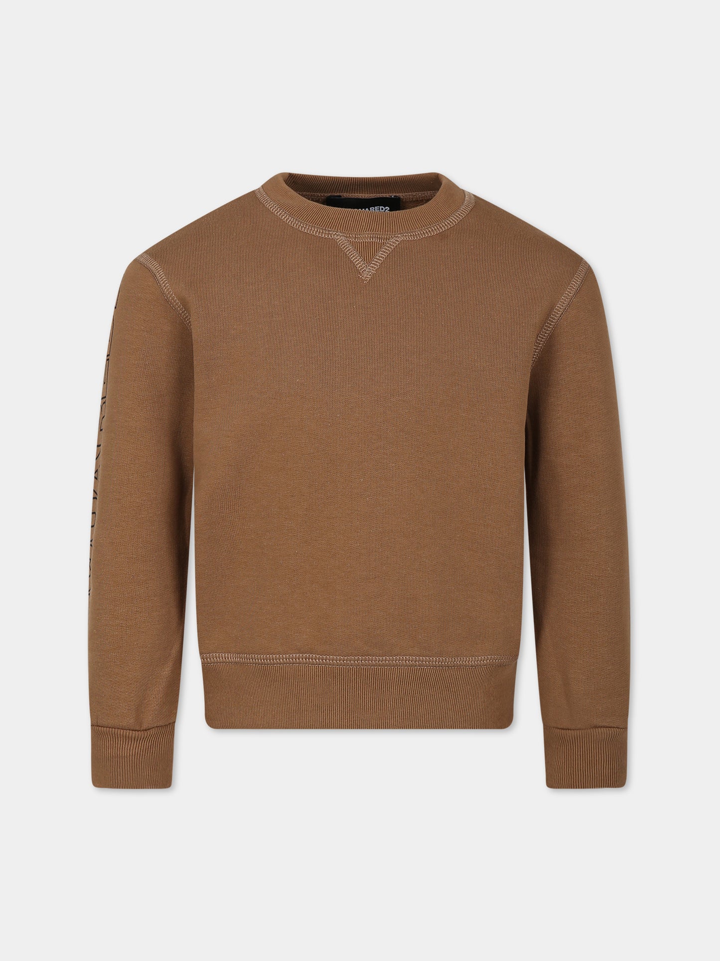 Felpa marrone per bambino con logo,Dsquared2,DQ1758 D003G D2S721U DQ769