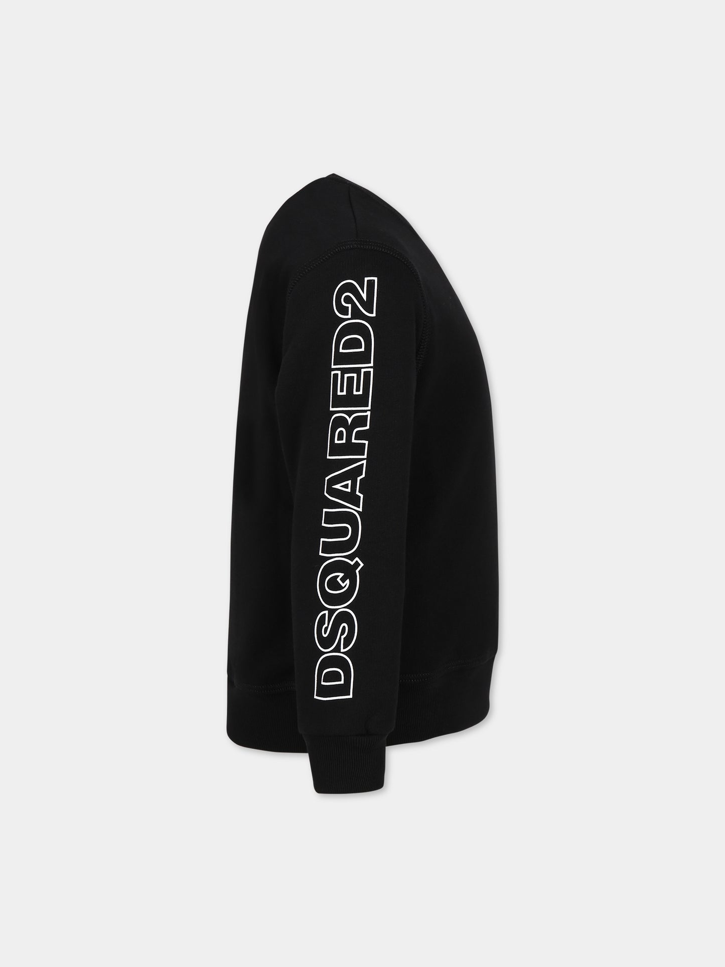 Felpa nera per bambino con logo,Dsquared2,DQ1758 D003G D2S721U DQ900