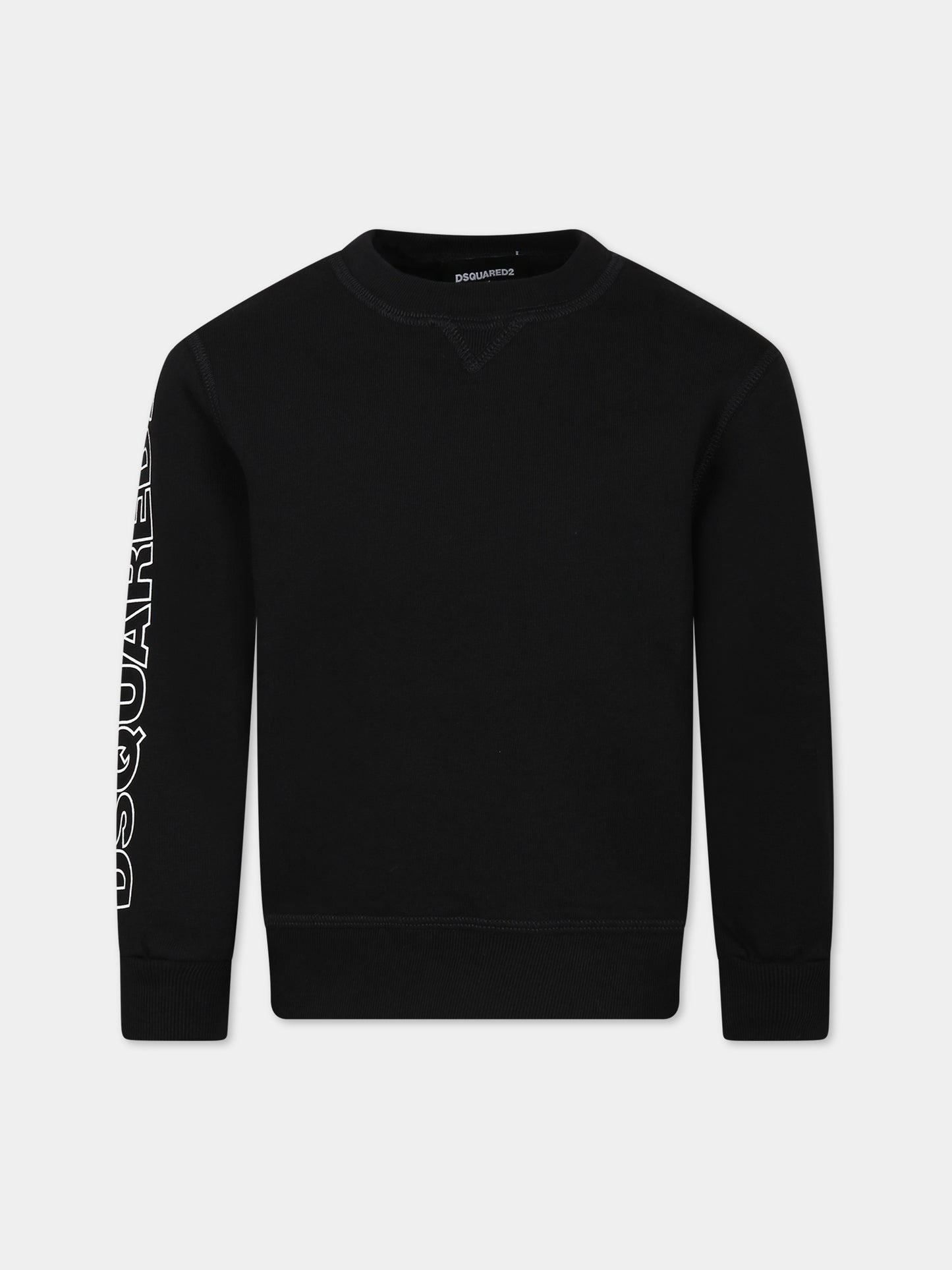 Felpa nera per bambino con logo,Dsquared2,DQ1758 D003G D2S721U DQ900