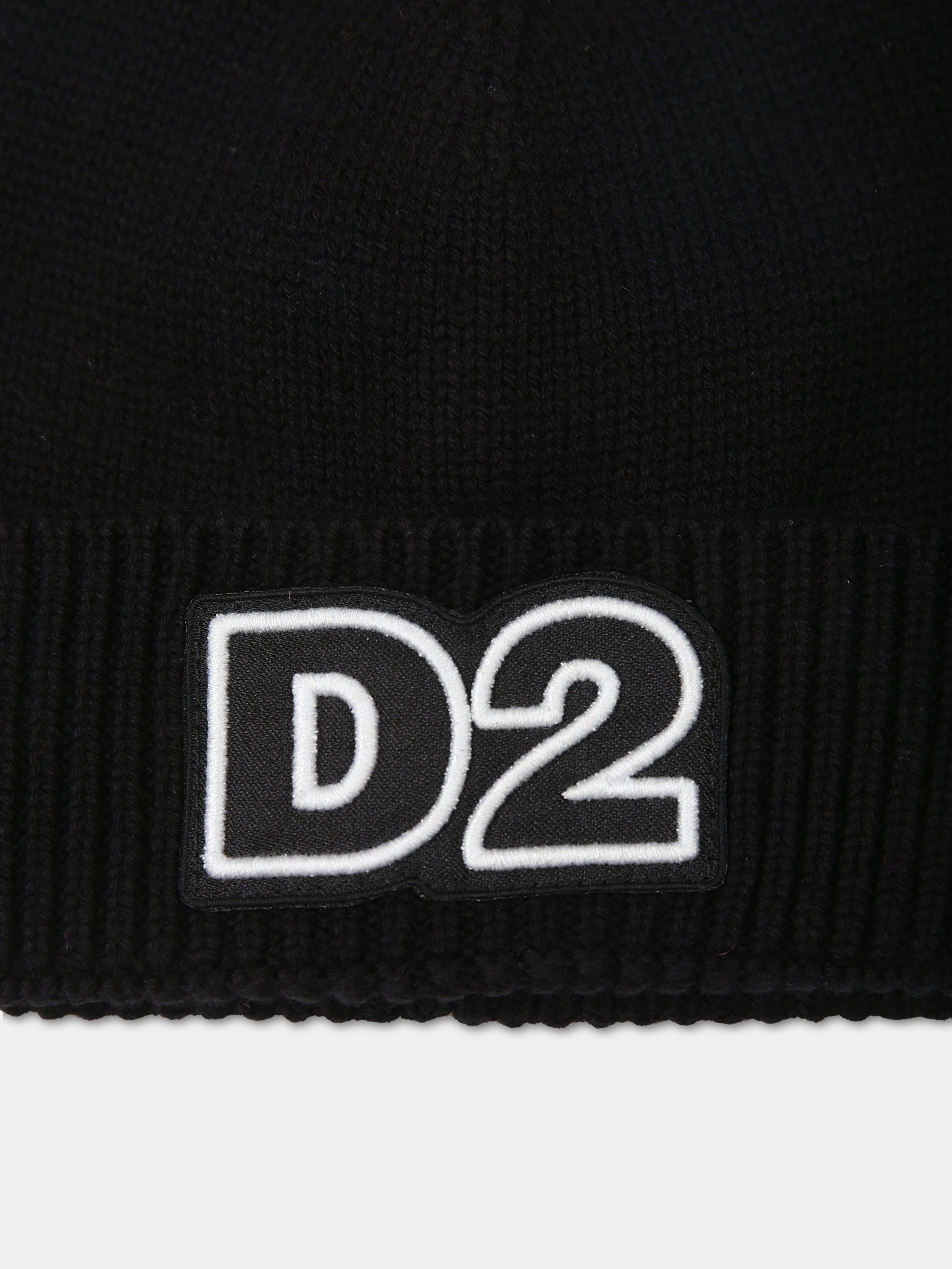 Berretto nero per bambino con logo,Dsquared2,DQ1806 D00WC D2F197U DQ900