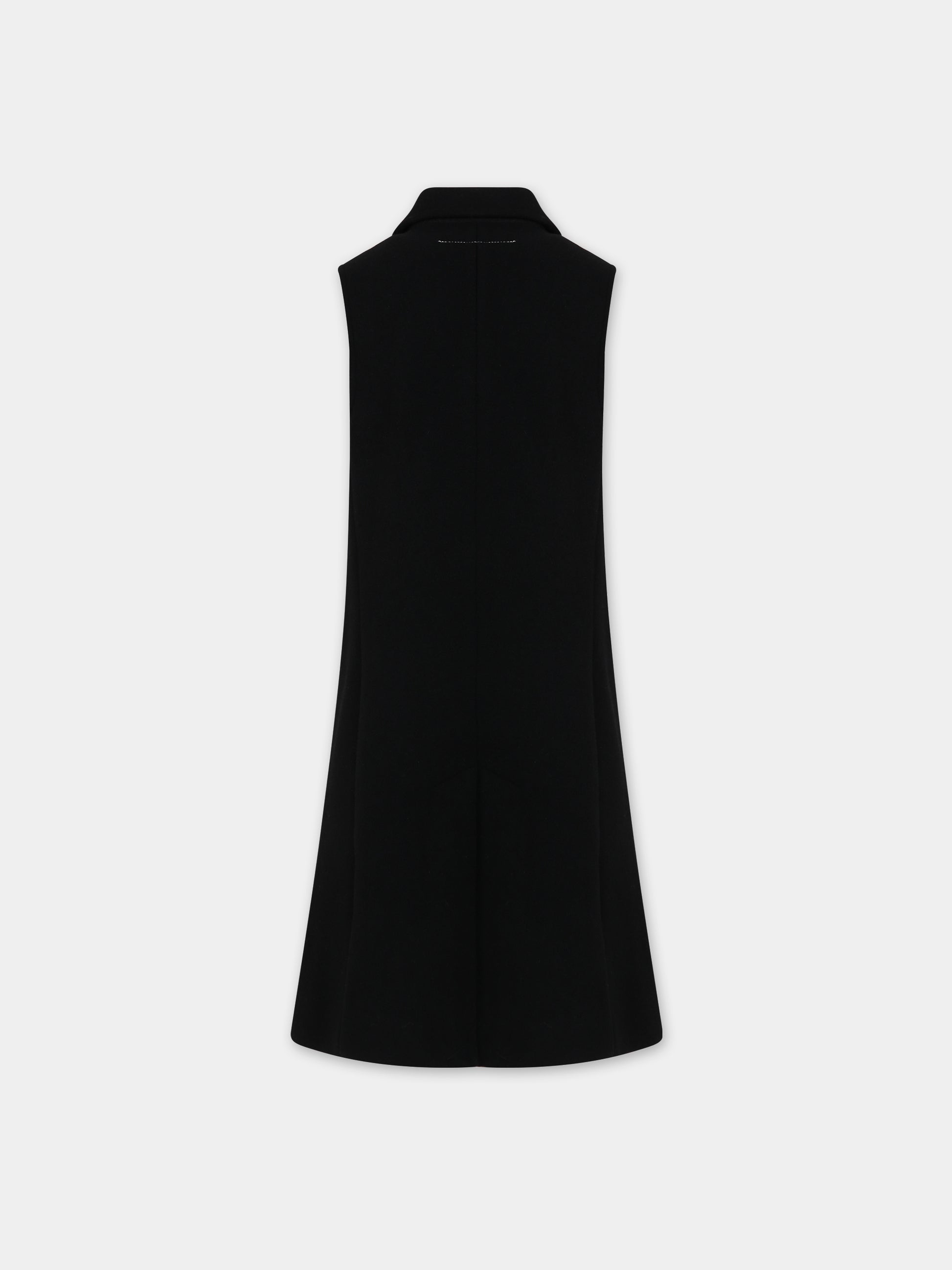 Cappotto nero per bambina con logo,Mm6 Maison Margiela,M60393 MM00W MM6J53U M6900