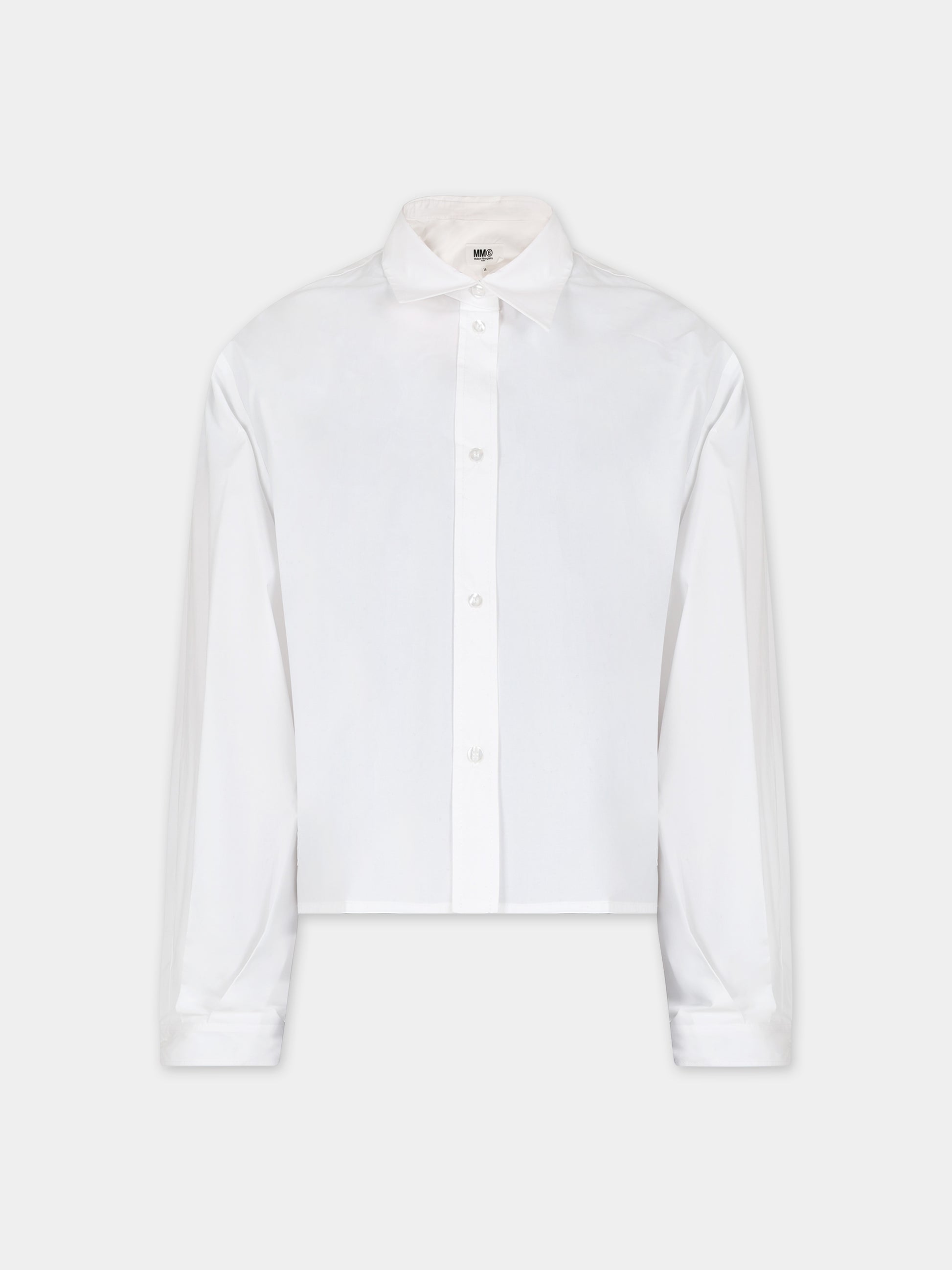 Camicia bianca per bambina con logo,Mm6 Maison Margiela,M60294 MM014 MM6C11U M6100