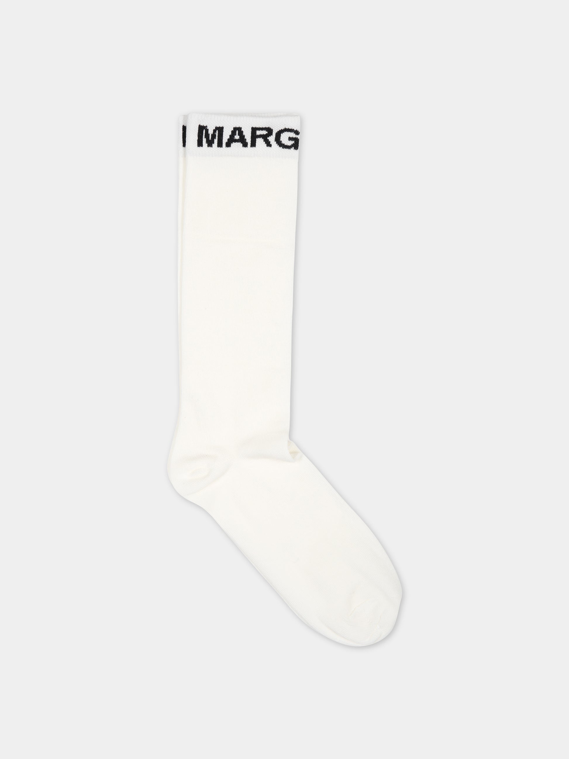 Calze bianche per bambini con logo,Mm6 Maison Margiela,M60480 MM045 MM6Z8U M6100