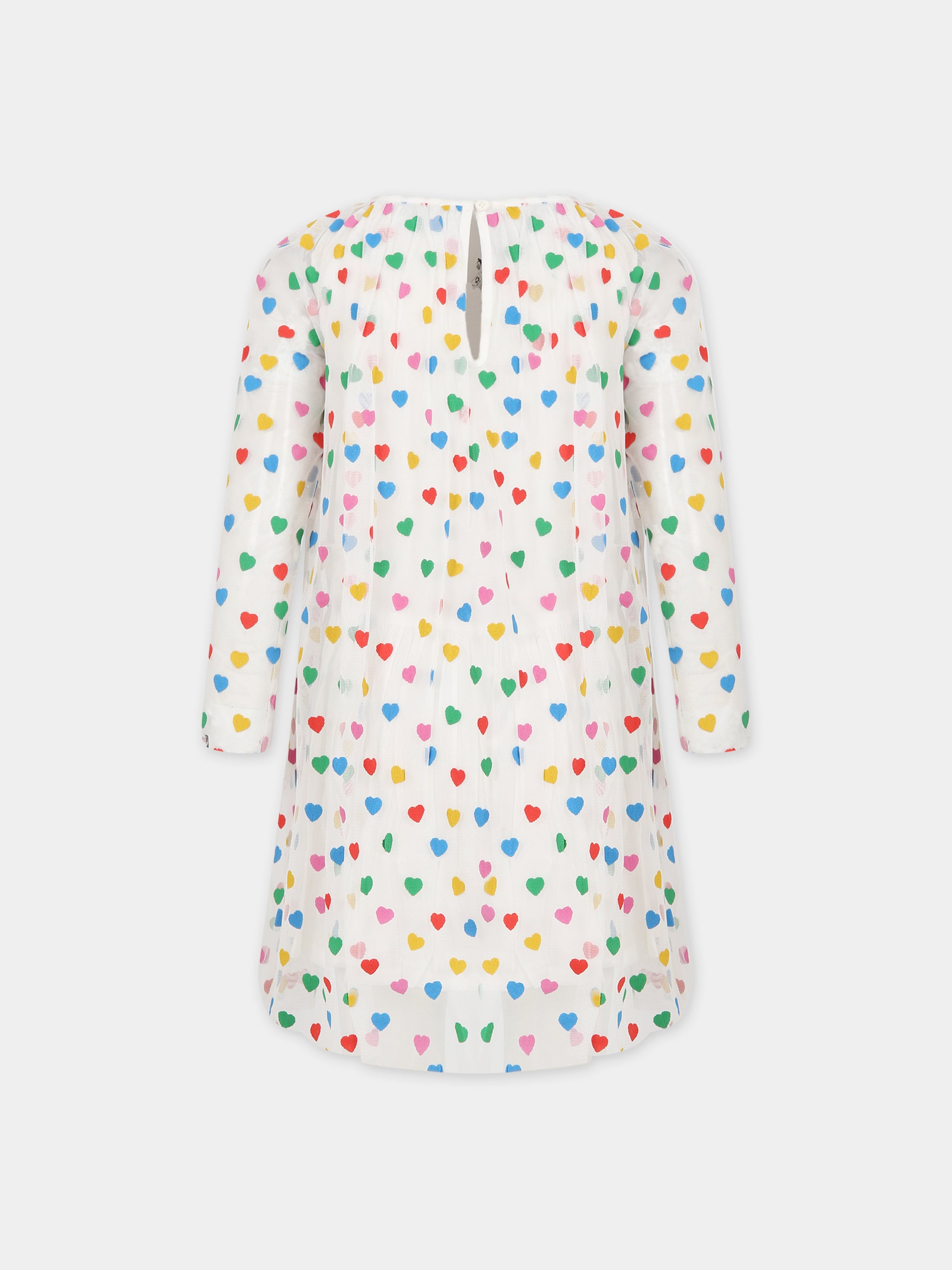Vestito bianco per neonata con stampa cuori,Stella Mccartney Kids,TT1F20 Z1308 101MC