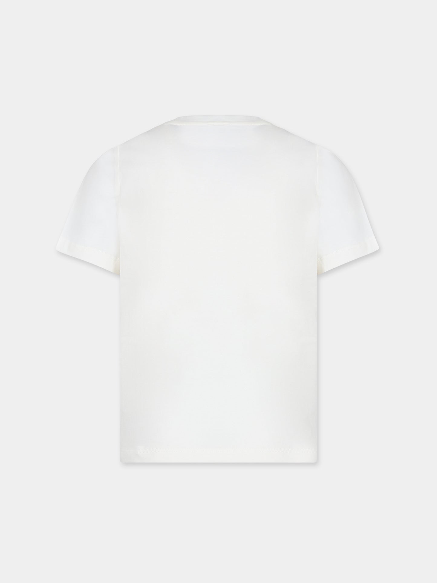 T-shirt bianca per bambina con fiori multicolor,Stella Mccartney Kids,TT8B91 Z0434 101