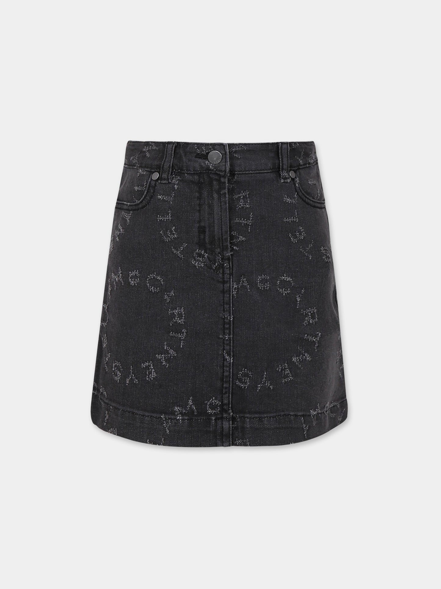 Gonna denim casual nera per bambina,Stella Mccartney Kids,TT7B11 Z0153 930