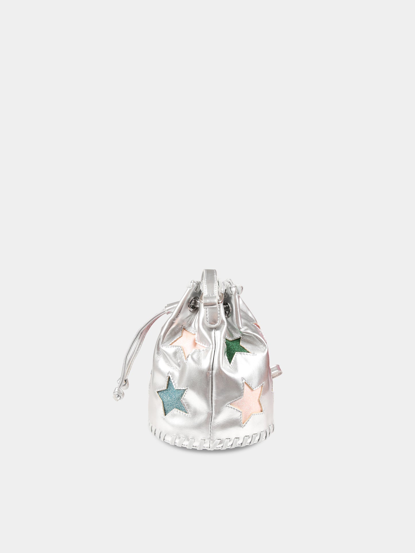 Borsa argento per bambina con stelle,Stella Mccartney Kids,TT0B58 Z0699 925
