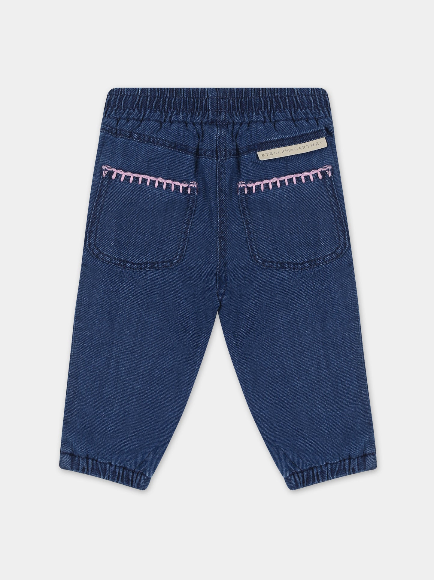 Jeans blu per neonata con fiori,Stella Mccartney Kids,TT6040 Z1267 618