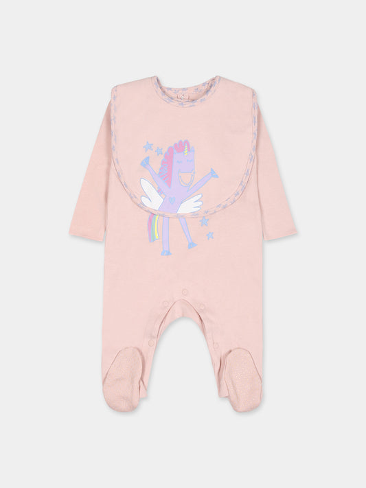 Set  rosa per neonata con stampa unicorno,Stella Mccartney Kids,TTB039 Z0669 505
