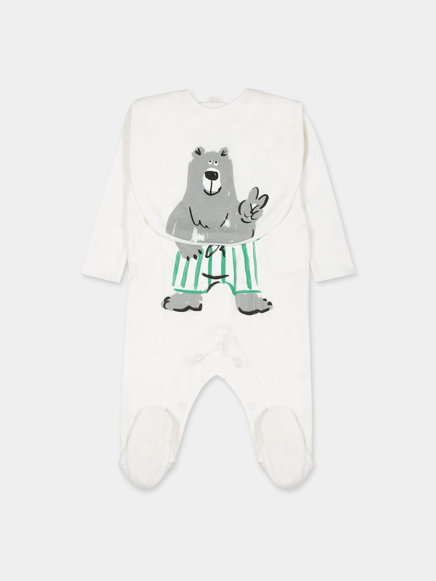 Set  bianco per neonato con orso,Stella Mccartney Kids,TTB539 Z0669 101