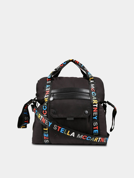 Borsa mamma nera per neonati con logo,Stella Mccartney Kids,TT0508 Z0179 930
