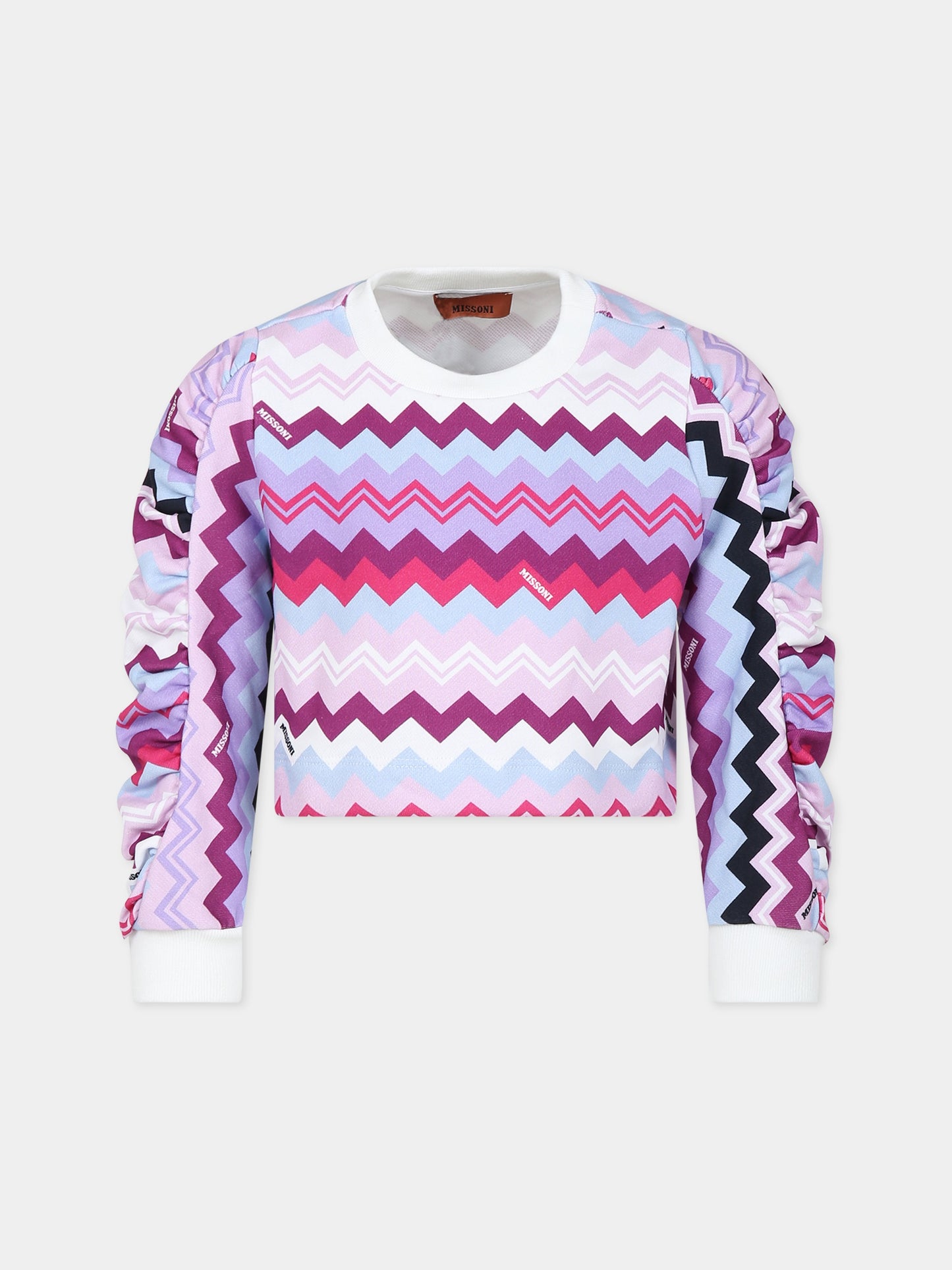 Felpa viola per bambina con logo,Missoni,MT4A10 F0121 579MC