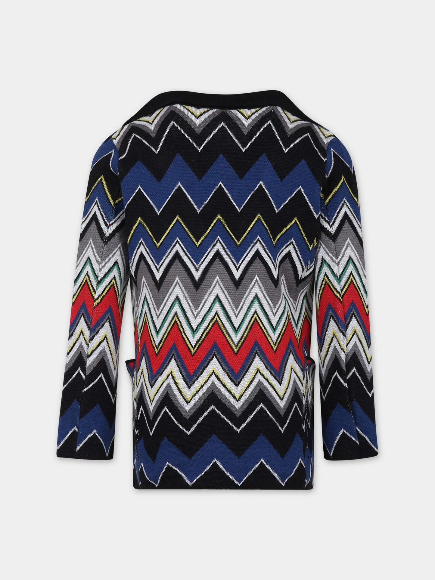 Cardigan blu per bambino con motivo chevron,Missoni,MT2P70 X0006 999