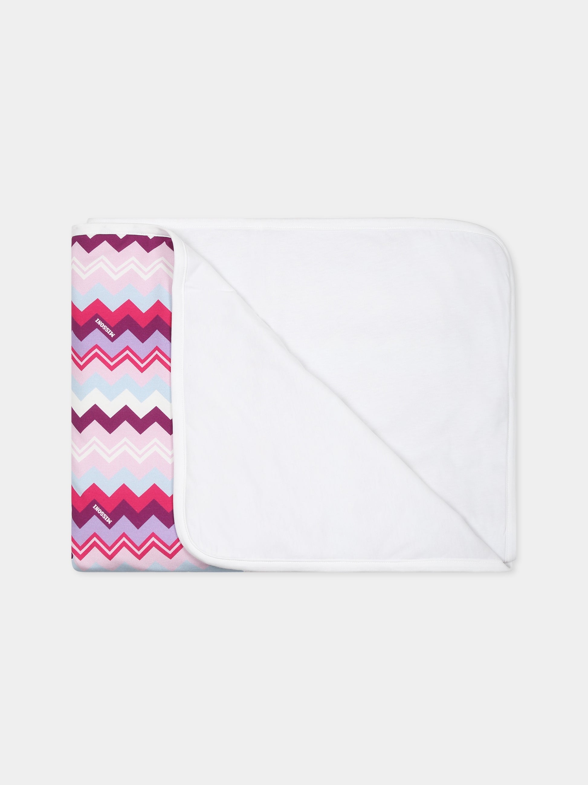 Coperta viola per neonata con logo,Missoni,MT0510 J0319 579MC