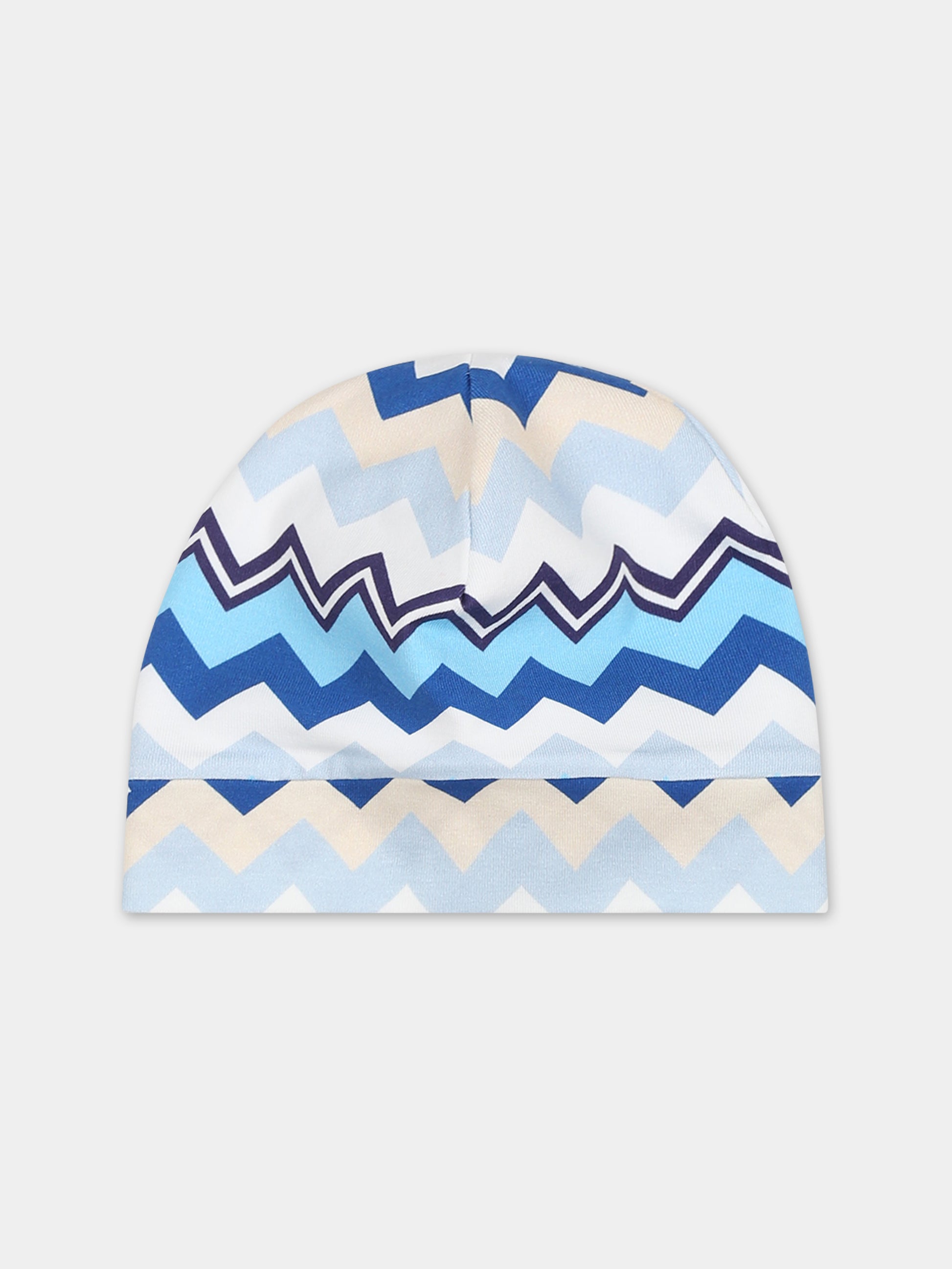 Set celeste per neonato con logo,Missoni,MTB530 J0319 607MC