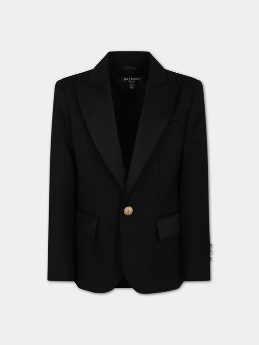 Giacca nera per bambino,Balmain Kids,BT2Q04 I0089 930OR