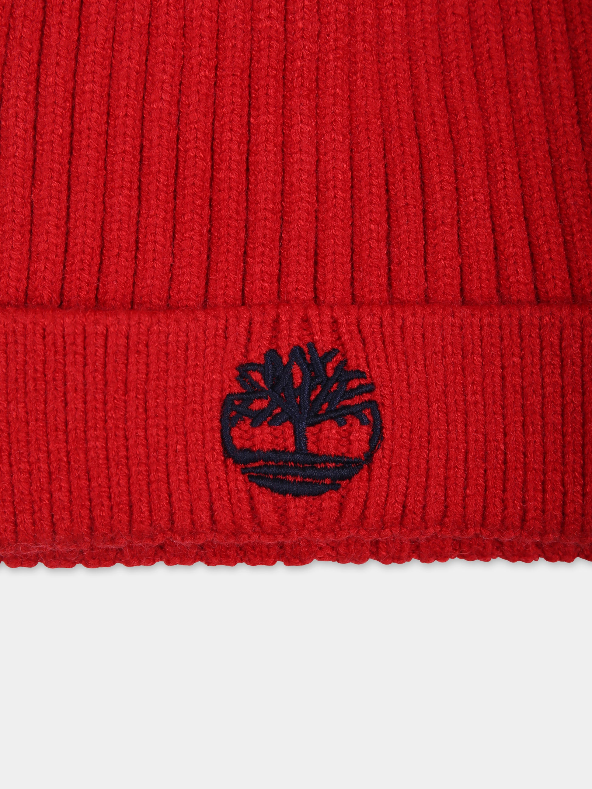 Berretto rosso per bambino con albero,Timberland,T60020 988
