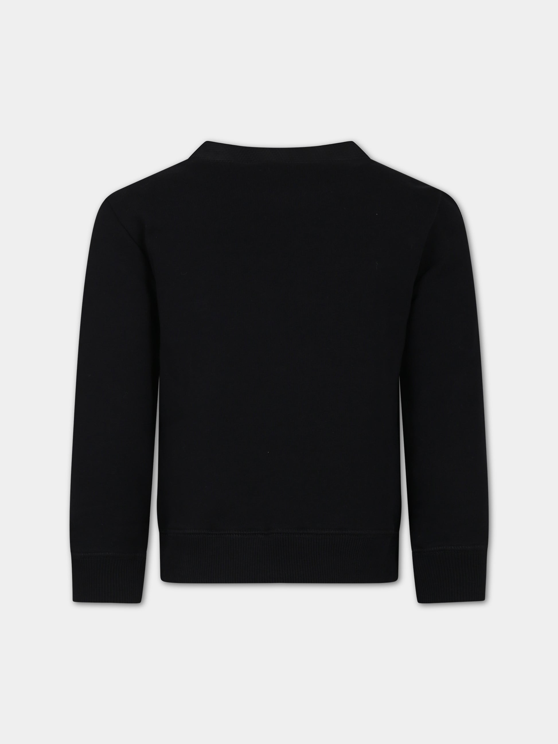 Felpa nera per bambini con logo,Lanvin Petite,N25134 09B