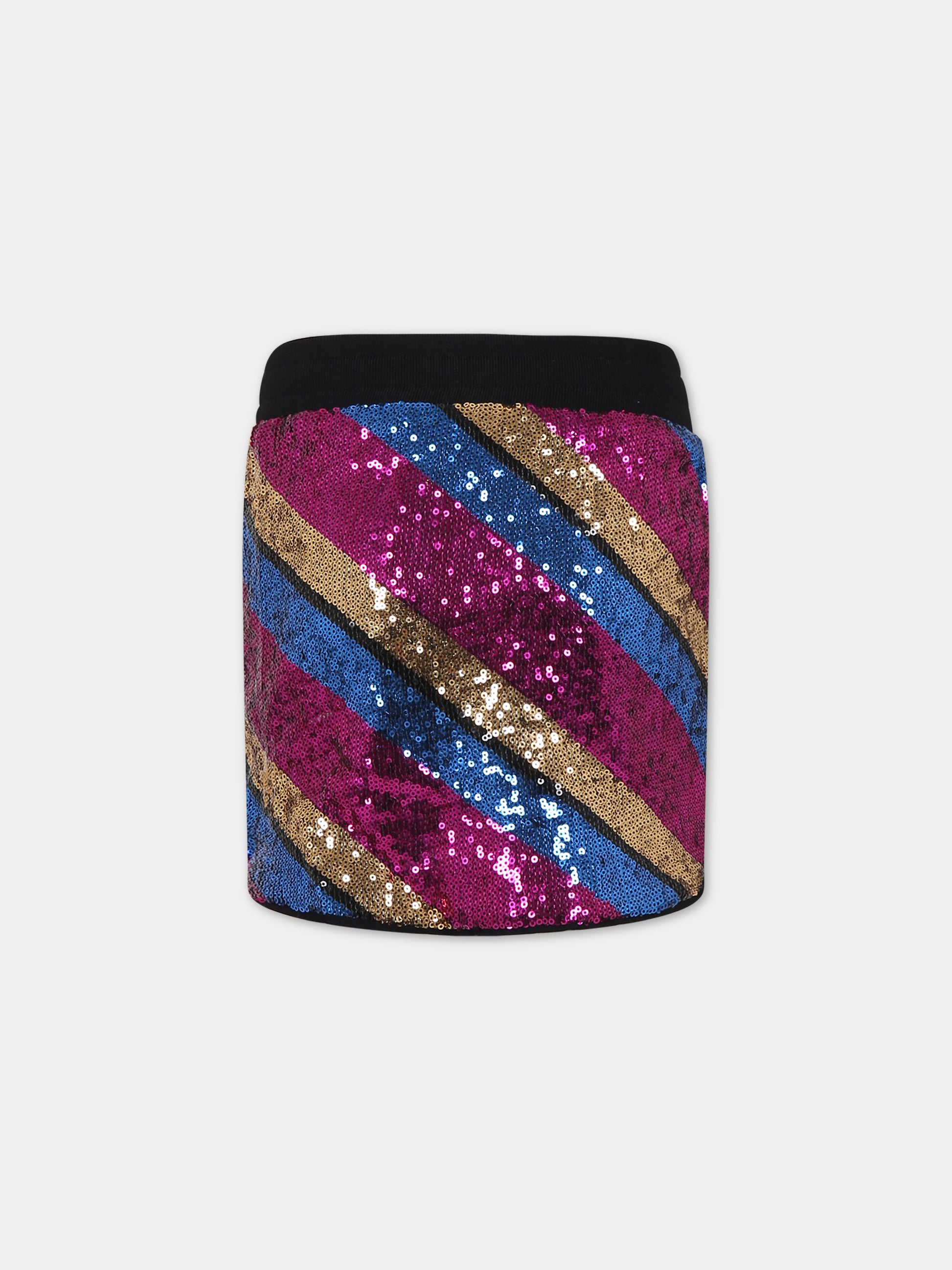Gonna elegante multicolor per bambina con paillettes,Sonia Rykiel Paris,A13011 Z41