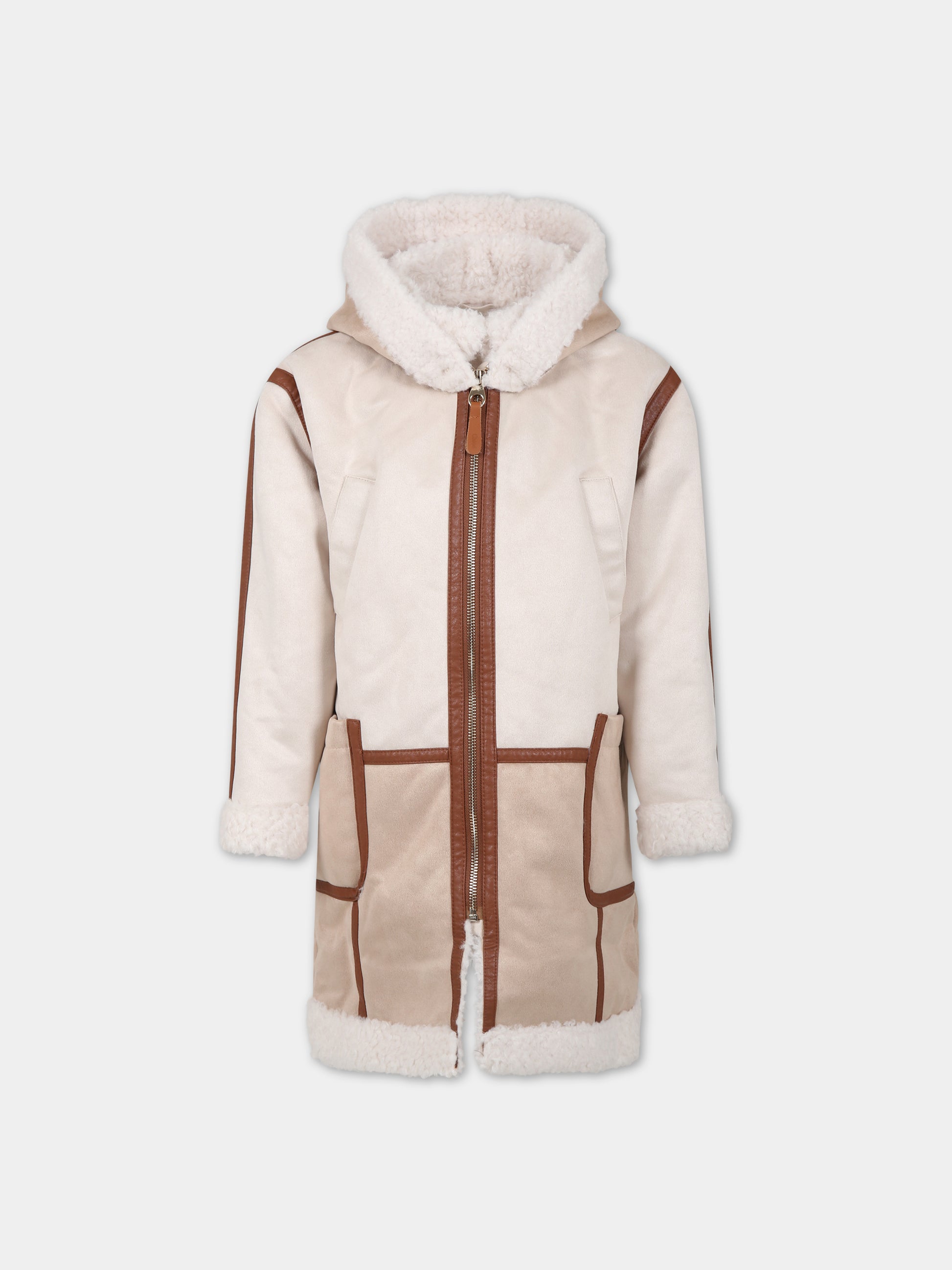 Cappotto beige per bambina,Chloé Kids,C16441  231