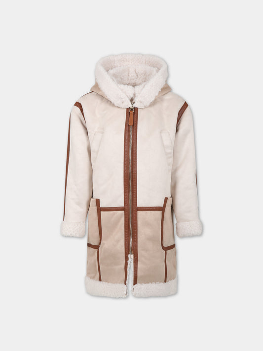 Cappotto beige per bambina,Chloé Kids,C16441  231