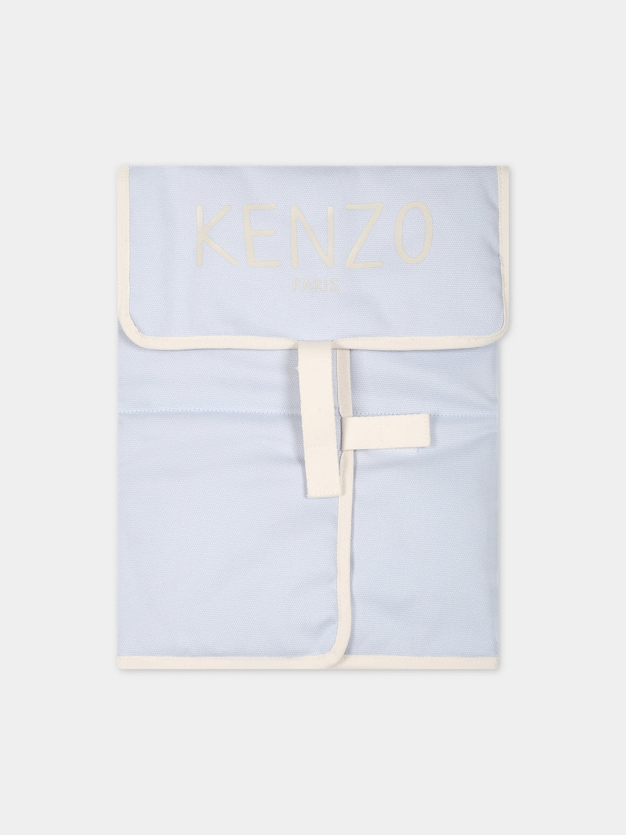 Borsa mamma celeste per neonato con logo,Kenzo Kids,K90102 771