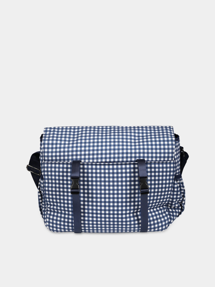 Borsa mamma blu per neonati con papavero,Kenzo Kids,K90101 84A