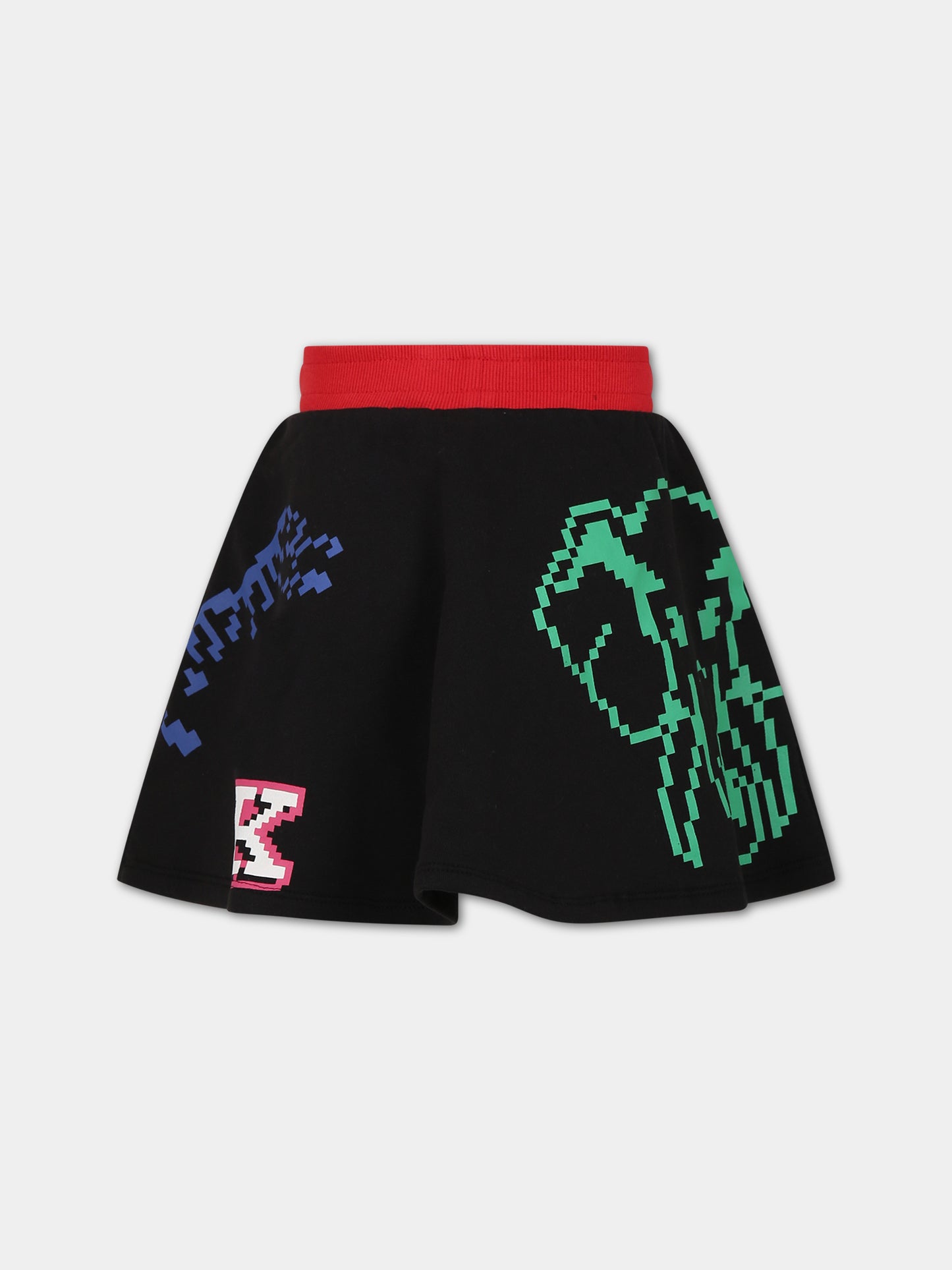 Gonna nera per bambina con logo,Kenzo Kids,K13092 095