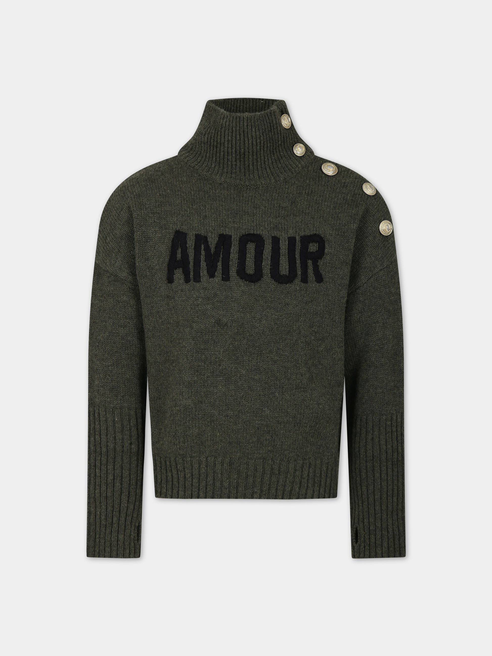 Maglione verde per bambina,Zadig & Voltaire Kids,X15401 H49