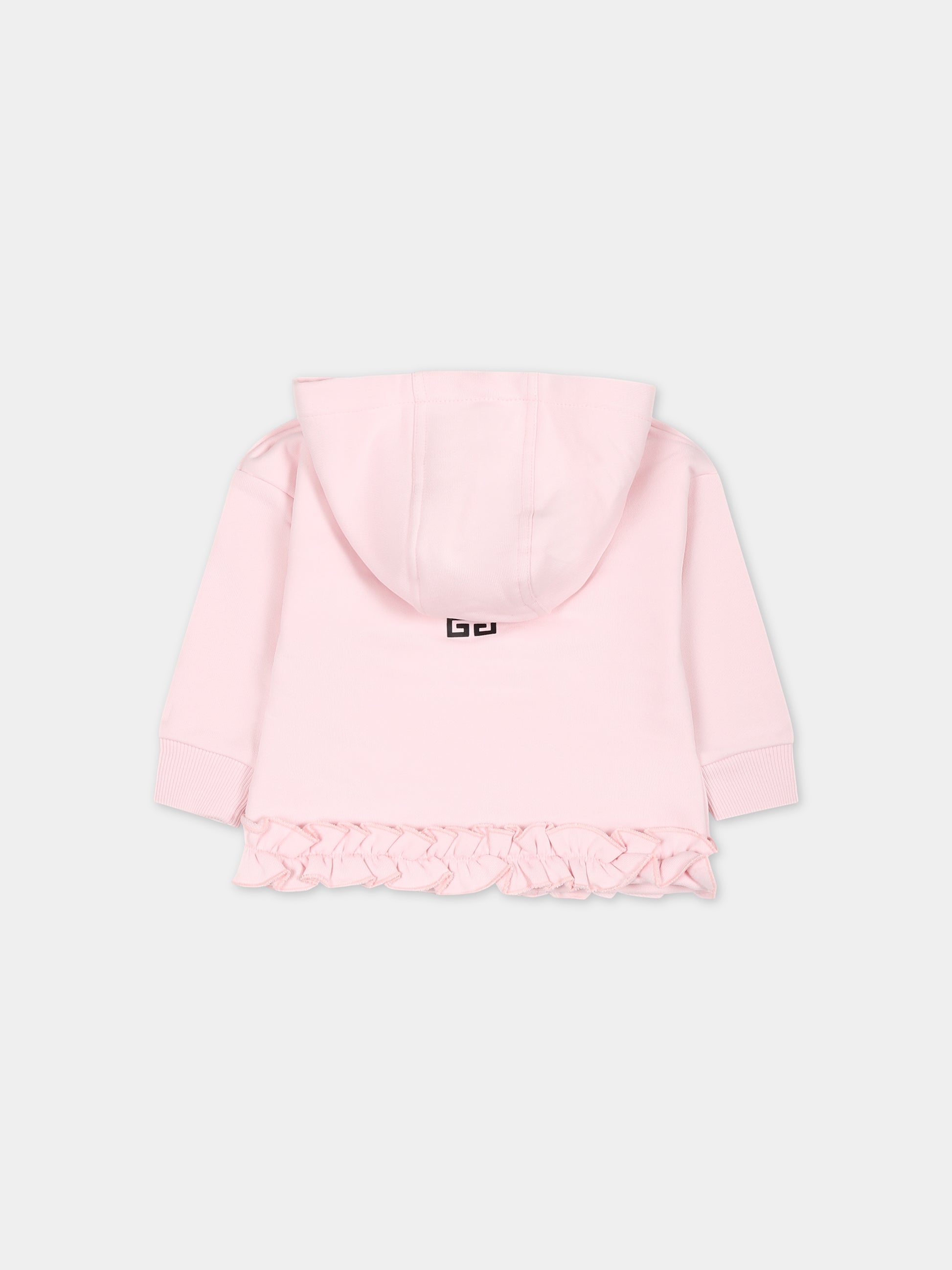 Felpa rosa per neonata con logo,Givenchy Kids,H05288 44Z