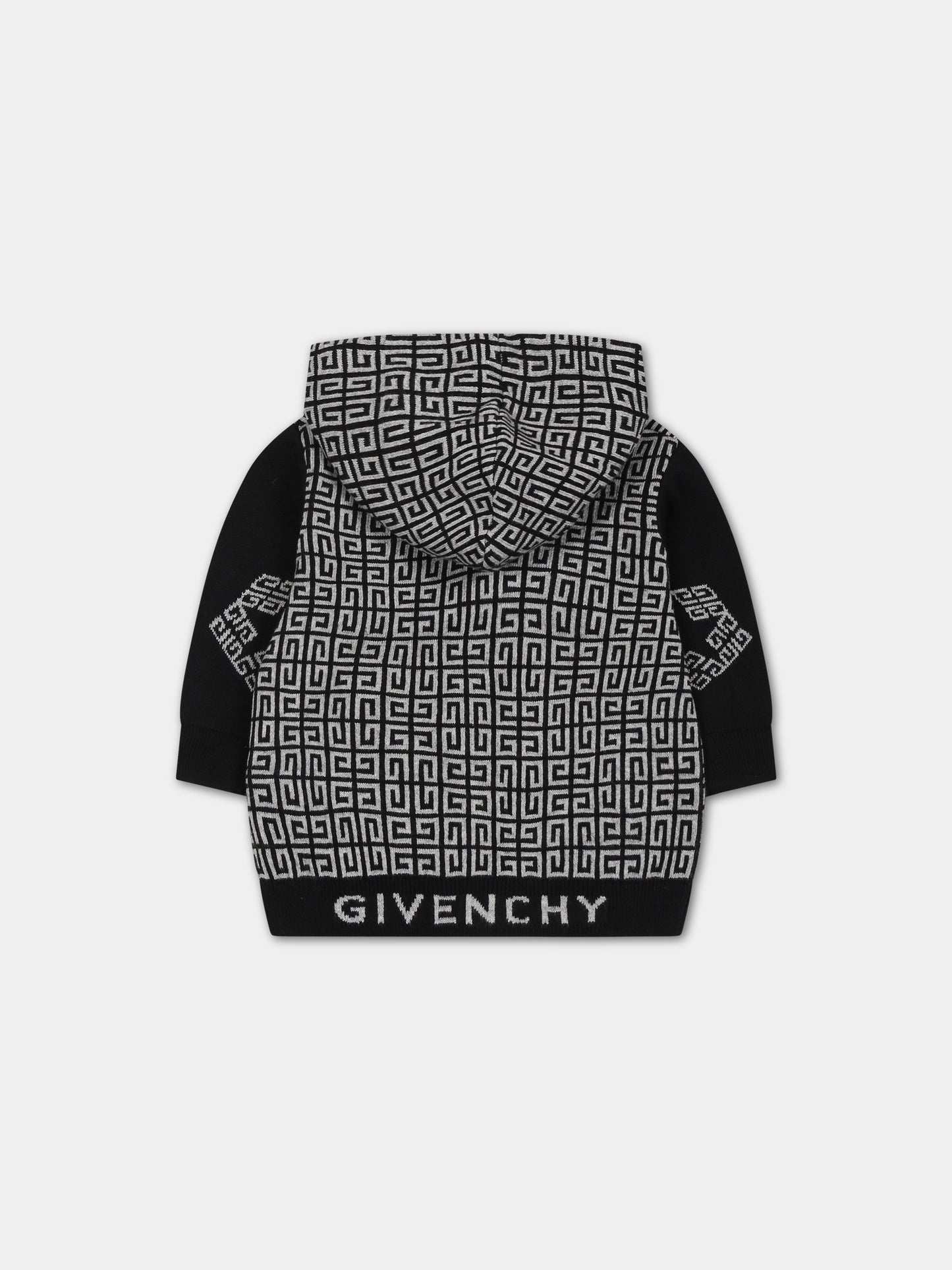 Felpa nera per neonati con logo,Givenchy Kids,H05275 M60