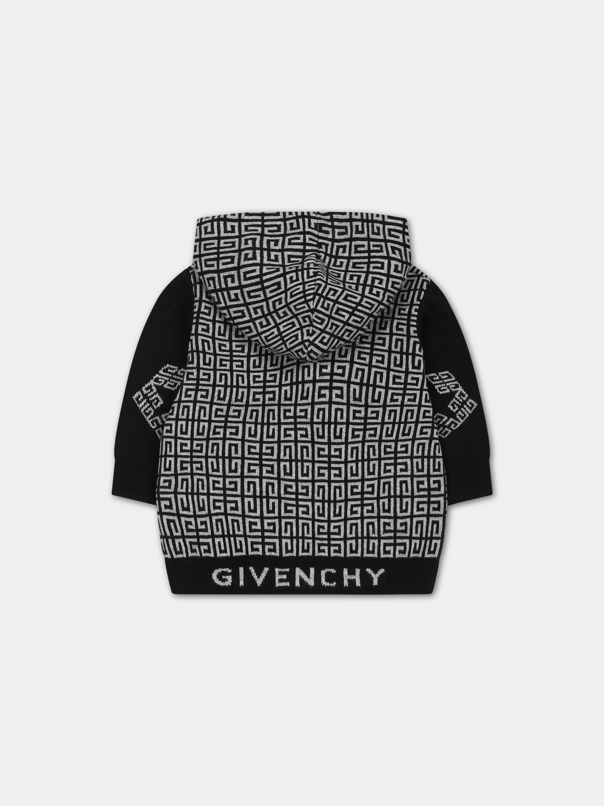 Felpa nera per neonati con logo,Givenchy Kids,H05275 M60