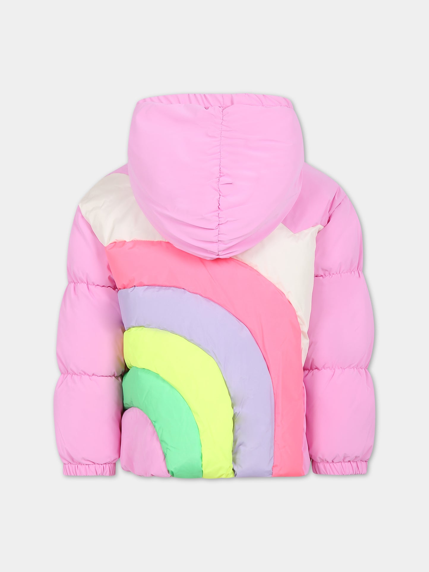 Piumino rosa con arcobaleno per bambina,Billieblush,U16381 47C