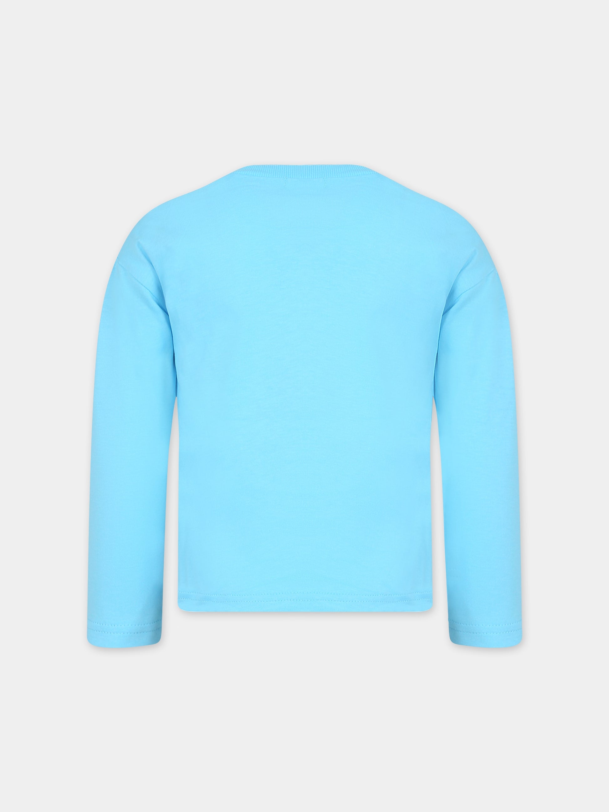 T-shirt azzurra per bambina con stampa,Billieblush,U15C04 77S