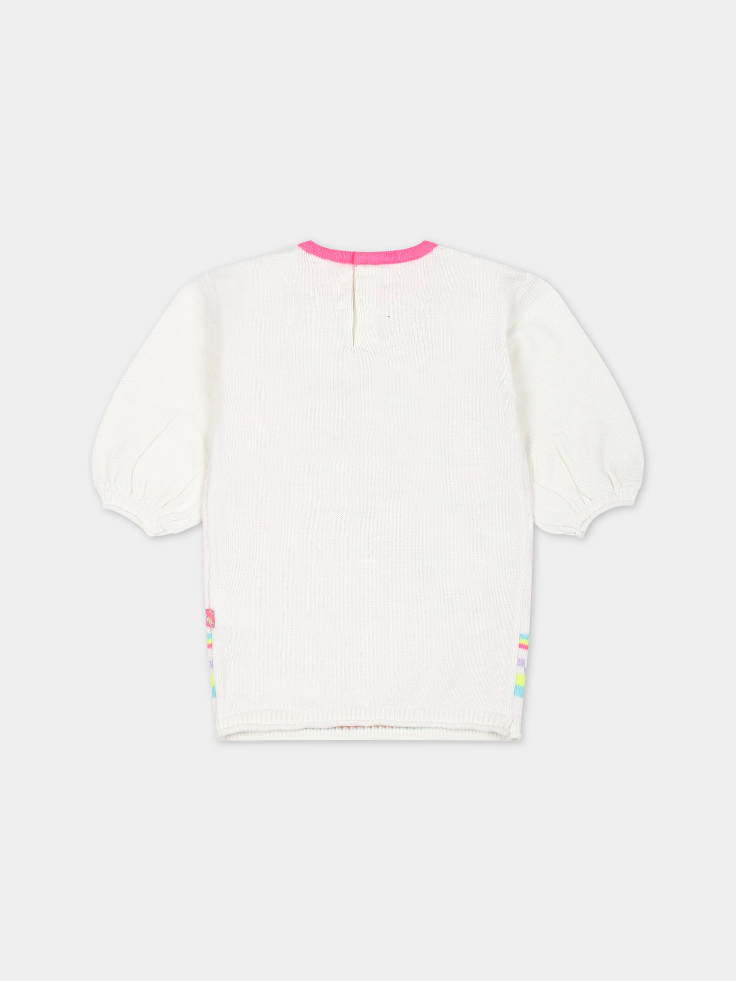 Vestito avorio con coniglio per neonata,Billieblush,U02363 121