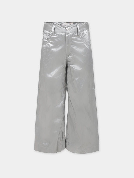 Pantaloni argento per bambina con strass,Genny,YFPA003 0 TV673 5099