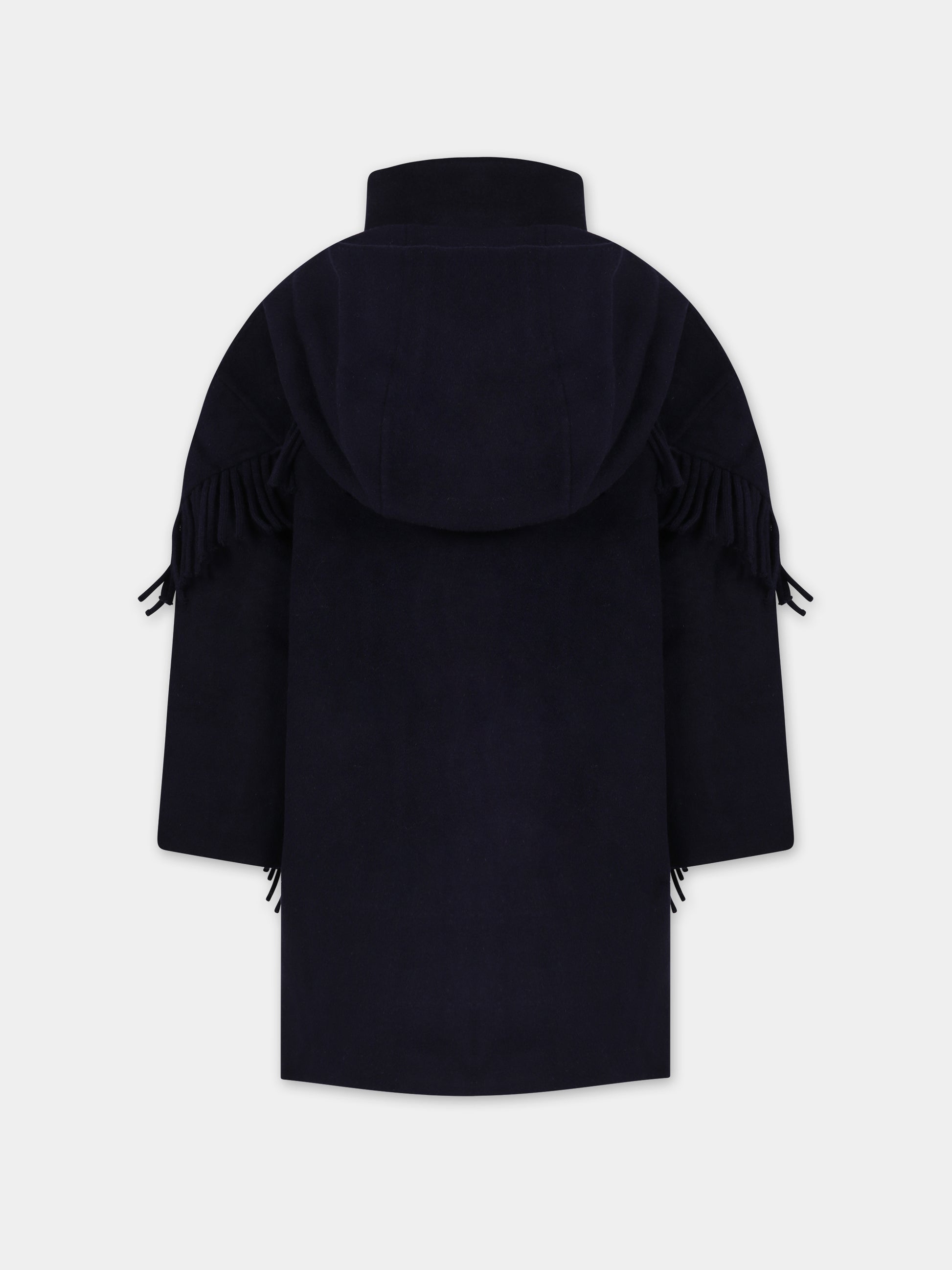 Cappotto blu per bambina con logo,Ermanno Scervino Junior,SFGB009 C ML252 4081