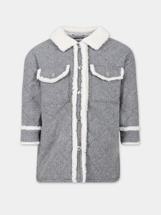 Giubbotto grigio per bambina,Ermanno Scervino Junior,SFGB011 C ML251 5000