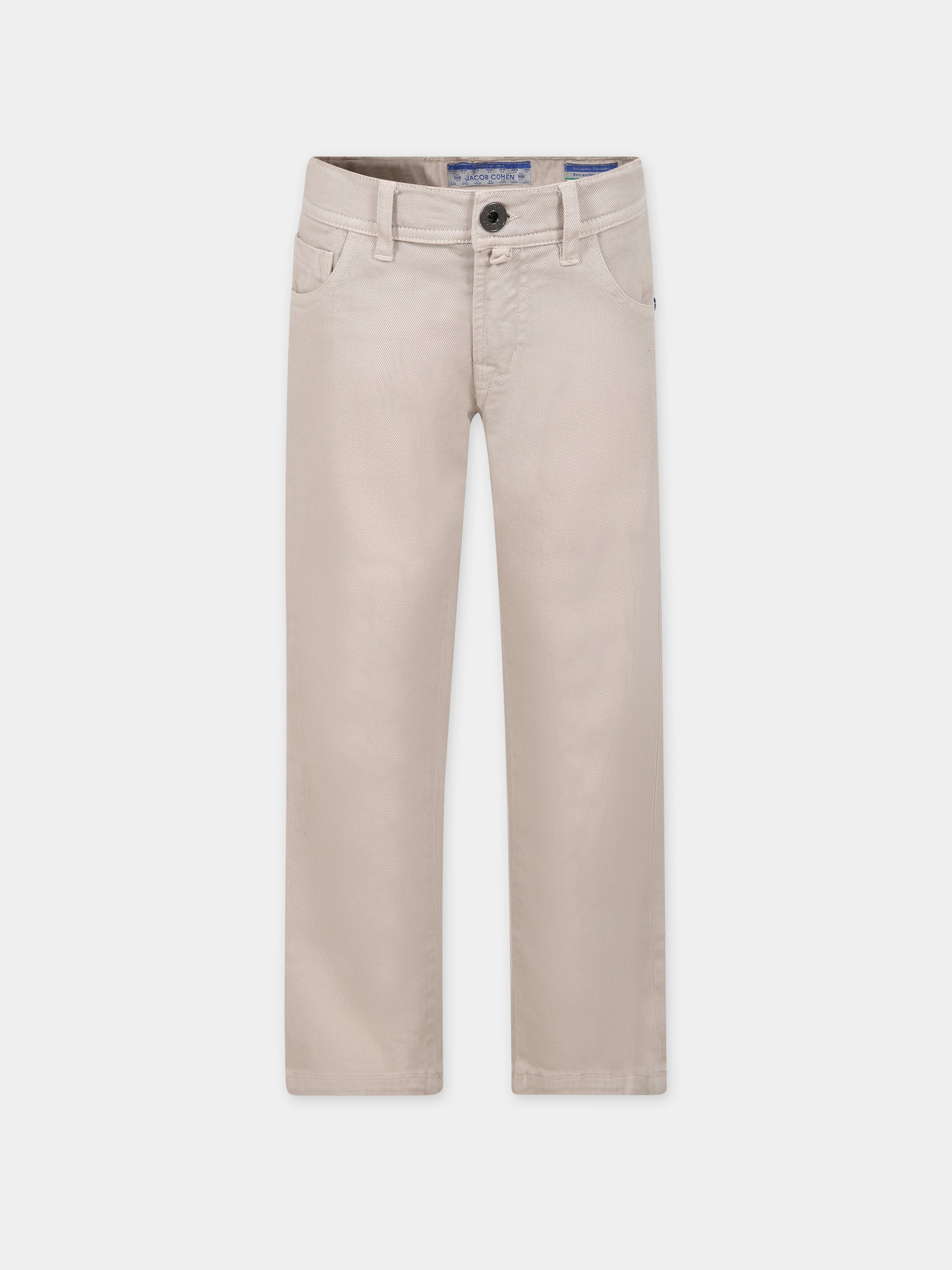 Pantaloni avorio per bambino con logo,Jacob Cohen,HMPA003 0 CE243 B001