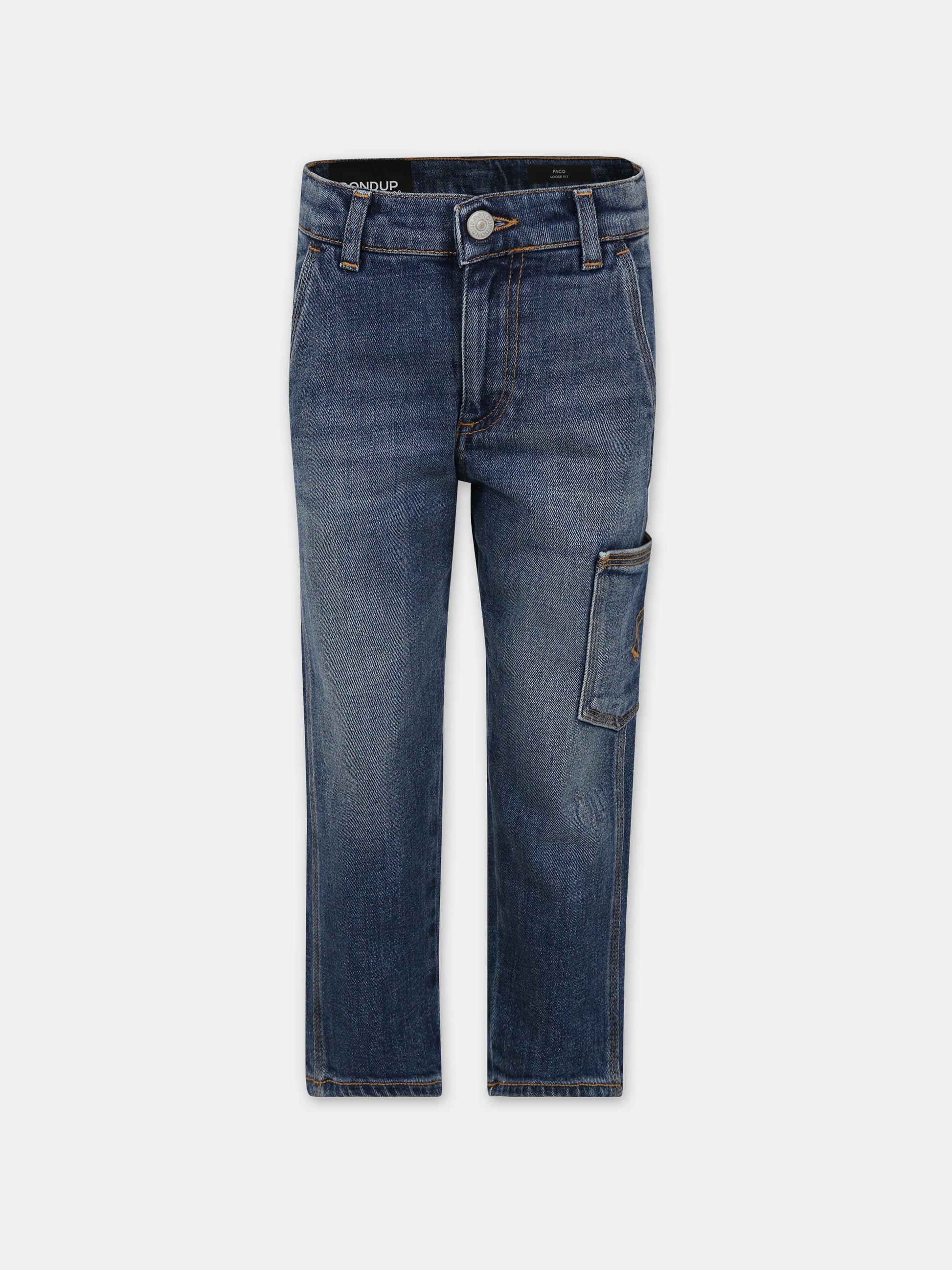 Jeans blu per bambino con logo,Dondup Kids,DMPA038 C DS041 4025