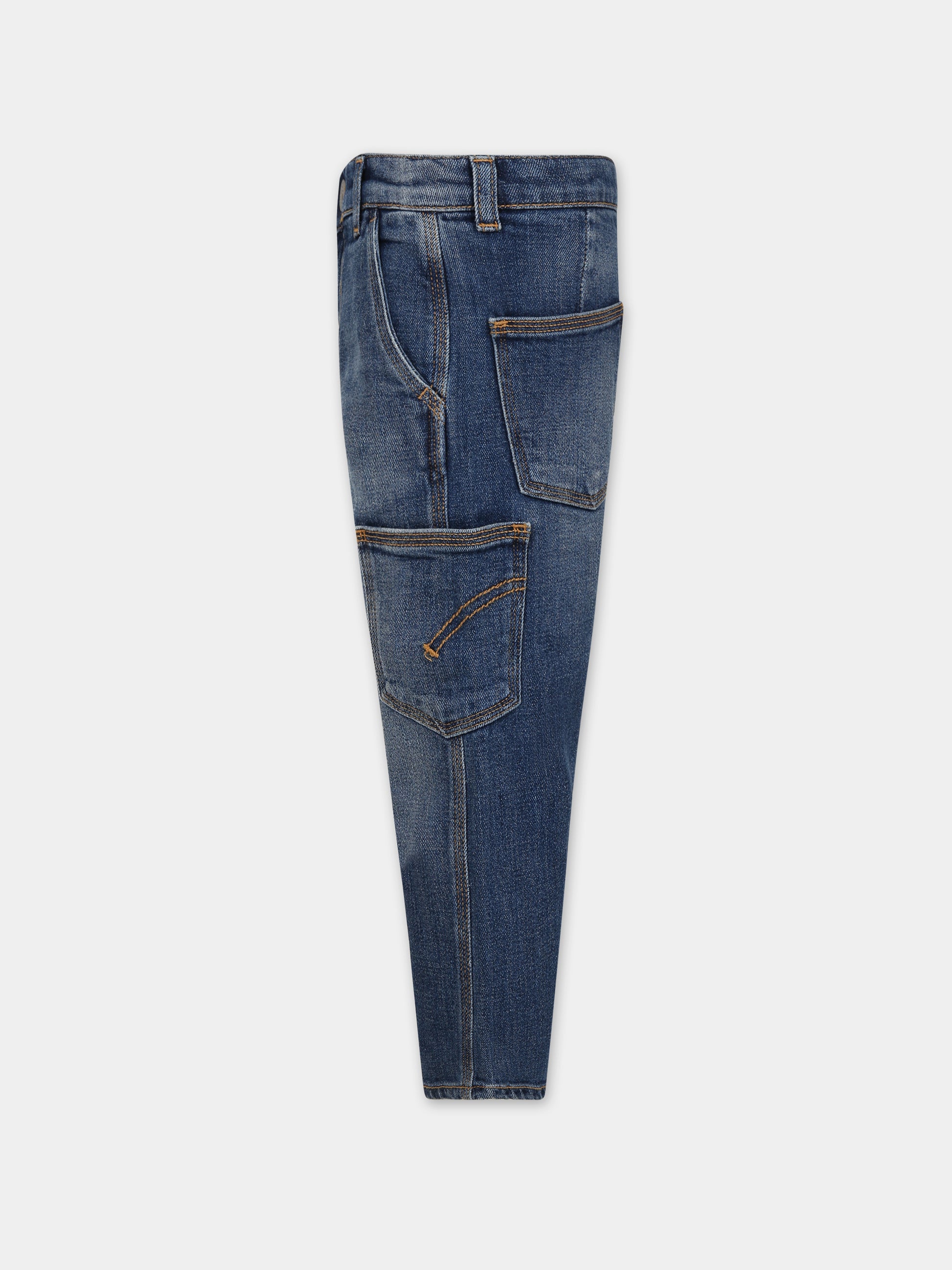 Jeans blu per bambino con logo,Dondup Kids,DMPA038 C DS041 4025