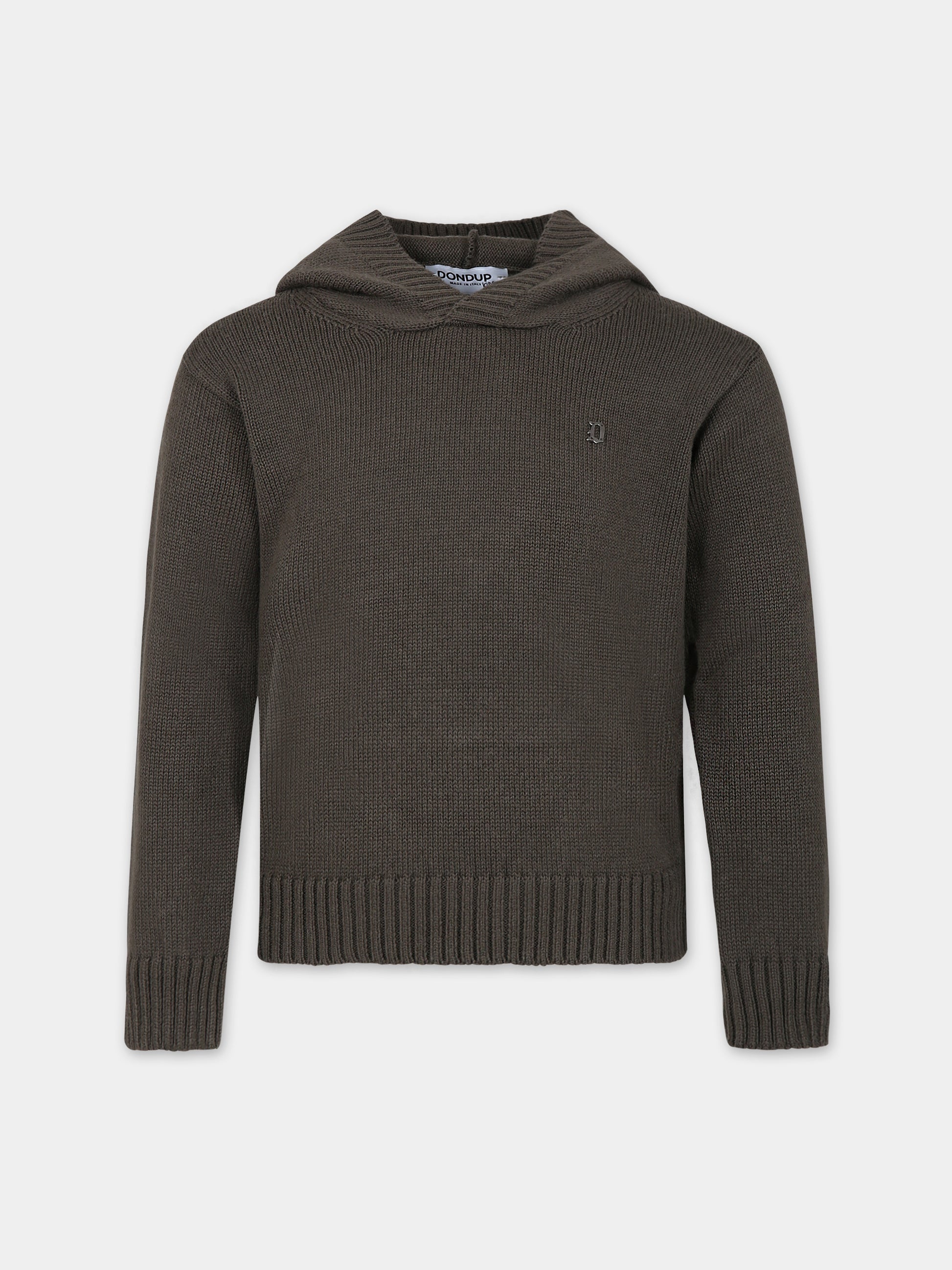 Maglione verde per bambino con logo,Dondup Kids,DMMA005 C FL011 1005