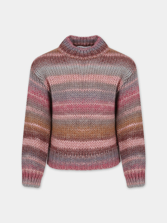 Maglione multicolor per bambina con logo,Dondup Kids,DFMA001 C FL017 MULT